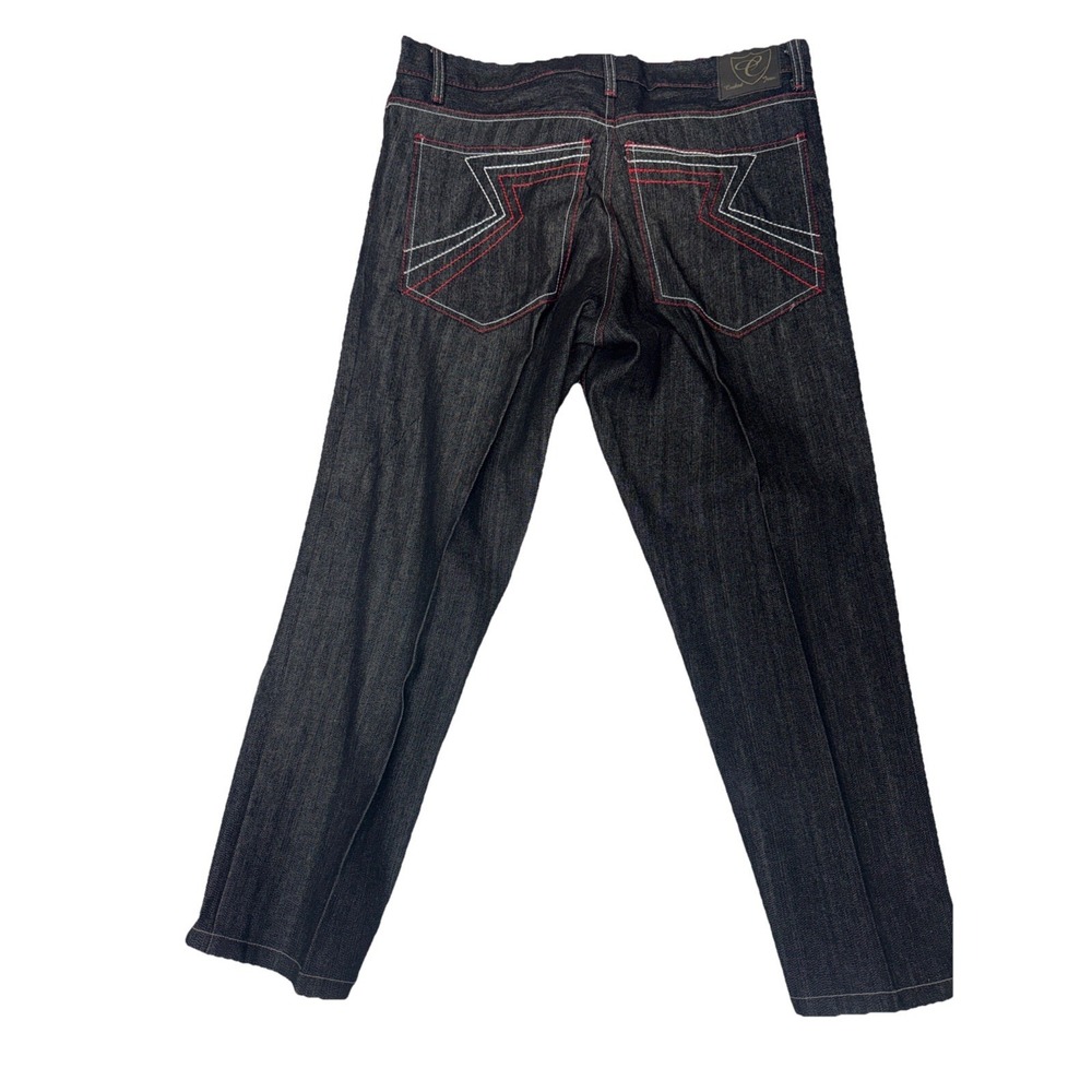 Corked Jeans‎ Shorts Mens 40x28 Black Denim Embroidered Pockets 100% Cotton - Picture 2 of 8